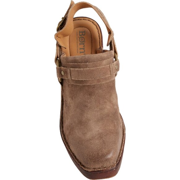 NEW Born Hudson Slingback Clogs - Leather For Women in Taupe  725 3S7 - Picture 5 of 7